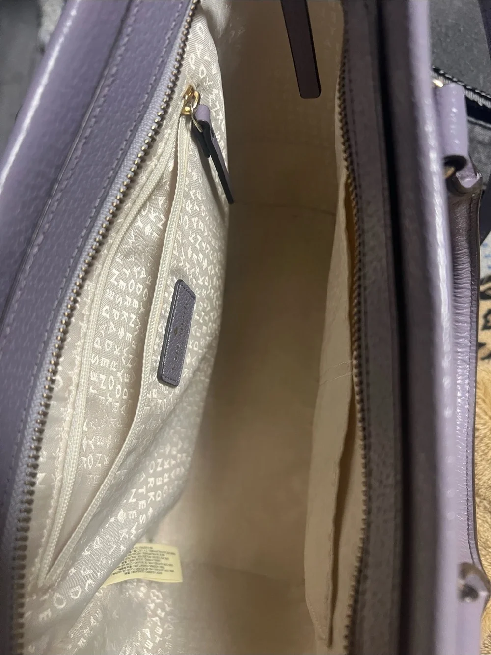 kate spade lilac leather satchel with detachable strap